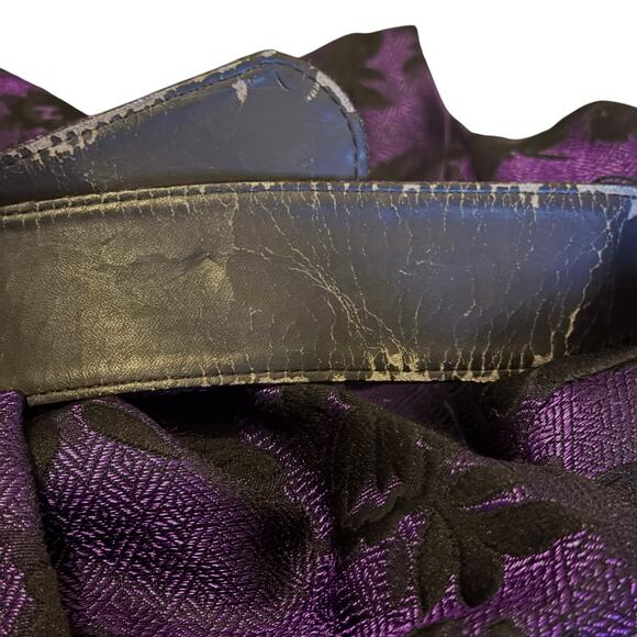 Kristin Davis Purple Black Floral Brocade A-Line Party Dress | Size 10 | Pockets - Picture 8 of 8